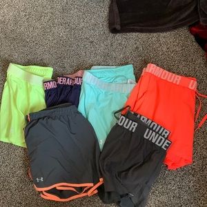 Lot of 6 under armour women’s shorts